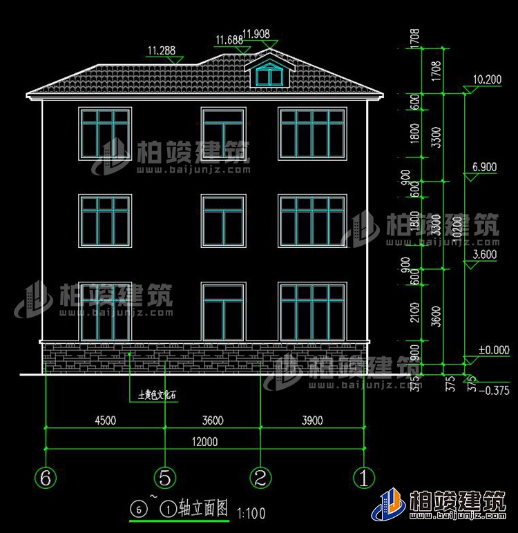 三層農(nóng)村自建房屋建筑施工圖別墅設計圖紙,小別墅設計圖BZ385-簡歐風格