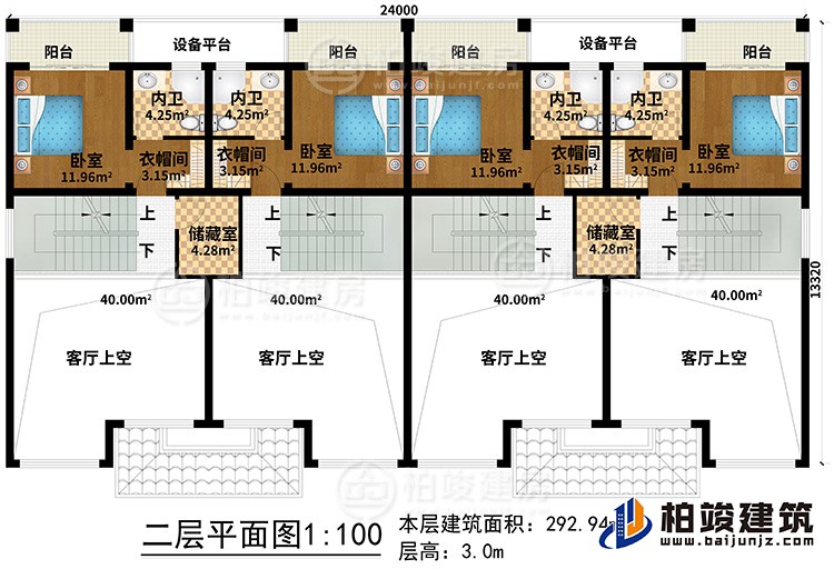 二層：4客廳上空、2儲藏室、4臥室、4衣帽間、4內衛、4陽臺