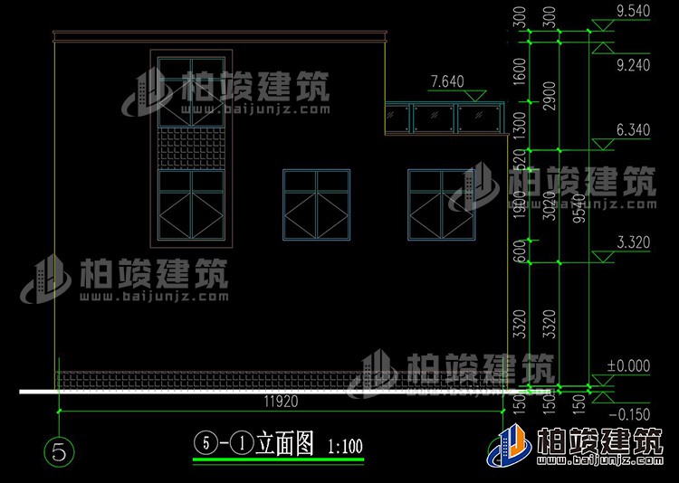 背立面圖