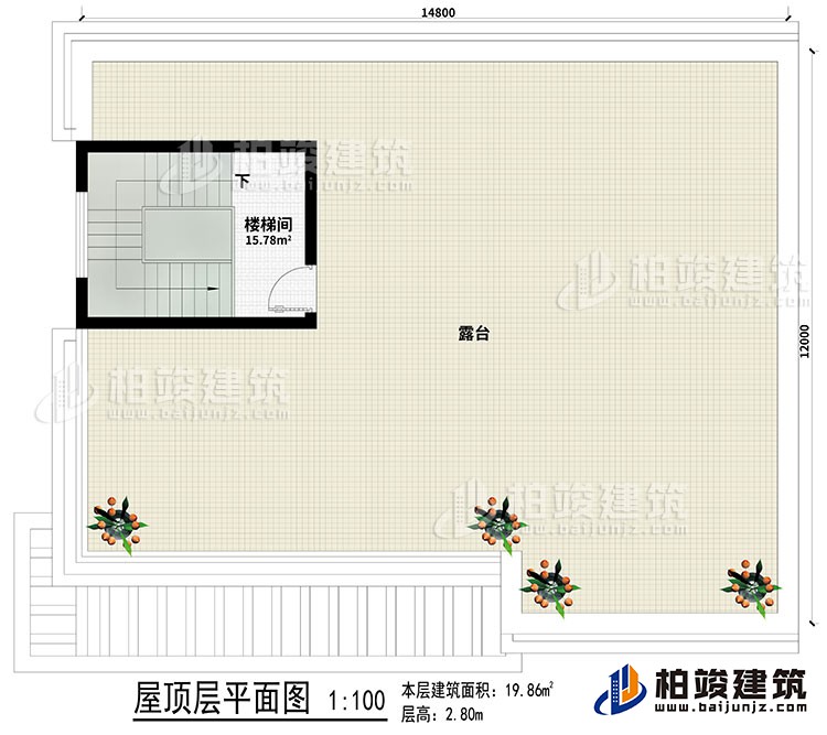 屋頂：樓梯間、露臺